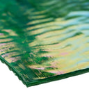 Iridescent Finish Rippled Glass Sheet Green Colors Streaky w/ Multi Colors