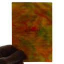 Glass Sheet Mixed Colors Streaky w/ Red/Yellow/Green and Iridescent Finish