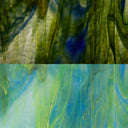 Rippled Glass Sheet Mixed Colors Streaky w/ Multi Colors