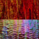 Rippled Glass Sheet Red Streaky w/ Multi Colors and Iridescent Finish