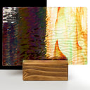 Rippled Glass Sheet Orange/Red Streaky w/ Multi Colors and Iridescent Finish
