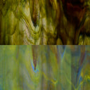 Glass Sheet Green Streaky w/ Multi Colors and Iridescent Finish