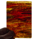 Rippled Glass Sheet Red Streaky w/ Multi Colors and Iridescent Finish