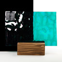Iridescent Finish Glass Sheet Blue Cathedral with Flemish Texture