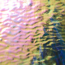 Rippled Glass Sheet Green Streaky w/ Multi Colors and Iridescent Finish