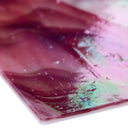 Glass Sheet Pink/Red Streaky w/ Iridescent Finish