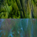 Glass Sheet Green Streaky w/ Blue and Iridescent Finish