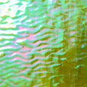 Rippled Glass Sheet Green Streaky w/ Multi Colors and Iridescent Finish