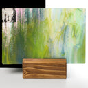 Glass Sheet Green/Blue Streaky w/ Yellow/White and Iridescent Finish