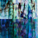 Iridescent Finish Flemish Glass Sheet Mixed Colors Streaky w/ Multi Colors