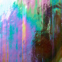 Glass Sheet Mixed Colors Streaky w/ Red/Yellow/Green and Iridescent Finish