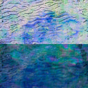 Rippled Glass Sheet Blue with Iridescent