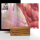 Glass Sheet Pink/Red Streaky w/ Iridescent Finish