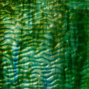 Iridescent Finish Rippled Glass Sheet Green Colors Streaky w/ Multi Colors