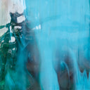 Glass Sheet Blue Streaky with Flemish Texture