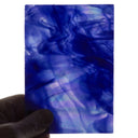 Glass Sheet Blue Streaky w/ White and Iridescent Finish