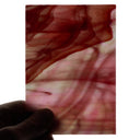 Glass Sheet Pink/Red Streaky w/ Iridescent Finish