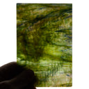 Rippled Glass Sheet Green Streaky w/ Multi Colors and Iridescent Finish