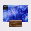 Glass Sheet Blue Streaky w/ White and Iridescent Finish