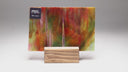 Glass Sheet Mixed Colors Streaky w/ Red/Yellow/Green and Iridescent Finish