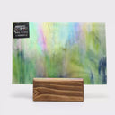 Iridescent Finish Glass Sheet Green Colors Streaky w/ Multi Colors