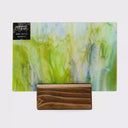Glass Sheet Green/Blue Streaky w/ Yellow/White and Iridescent Finish