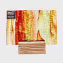 Rippled Glass Sheet Orange/Red Streaky w/ Multi Colors and Iridescent Finish