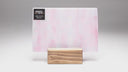Rippled Glass Sheet Pink Streaky w/ White and Iridescent Finish