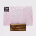 Rippled Glass Sheet Pink Streaky w/ White and Iridescent Finish