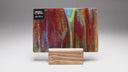 Rippled Glass Sheet Red Streaky w/ Multi Colors and Iridescent Finish