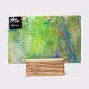 Rippled Glass Sheet Green Streaky w/ Multi Colors and Iridescent Finish