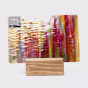 Rippled Glass Sheet Red Streaky w/ Multi Colors and Iridescent Finish
