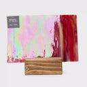 Glass Sheet Red Streaky w/ Multi Colors and Iridescent Finish
