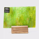 Rippled Glass Sheet Green Streaky w/ Multi Colors and Iridescent Finish