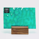 Iridescent Finish Glass Sheet Blue Cathedral with Flemish Texture