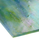 Glass Sheet Green/Blue Streaky w/ Yellow/White and Iridescent Finish
