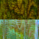 Rippled Glass Sheet Mixed Shades of Green Streaky w/ Multi Colors and Iridescent Finish