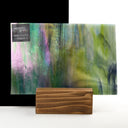 Iridescent Finish Glass Sheet Green Colors Streaky w/ Multi Colors
