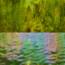 Rippled Glass Sheet Green Streaky w/ Multi Colors and Iridescent Finish