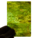 Rippled Glass Sheet Green Streaky w/ Multi Colors and Iridescent Finish