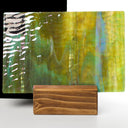 Rippled Glass Sheet Mixed Shades of Green Streaky w/ Multi Colors and Iridescent Finish