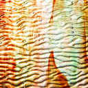 Rippled Glass Sheet Orange/Red Streaky w/ Multi Colors and Iridescent Finish