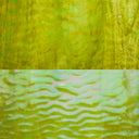 Rippled Glass Sheet Green Streaky w/ Multi Colors and Iridescent Finish